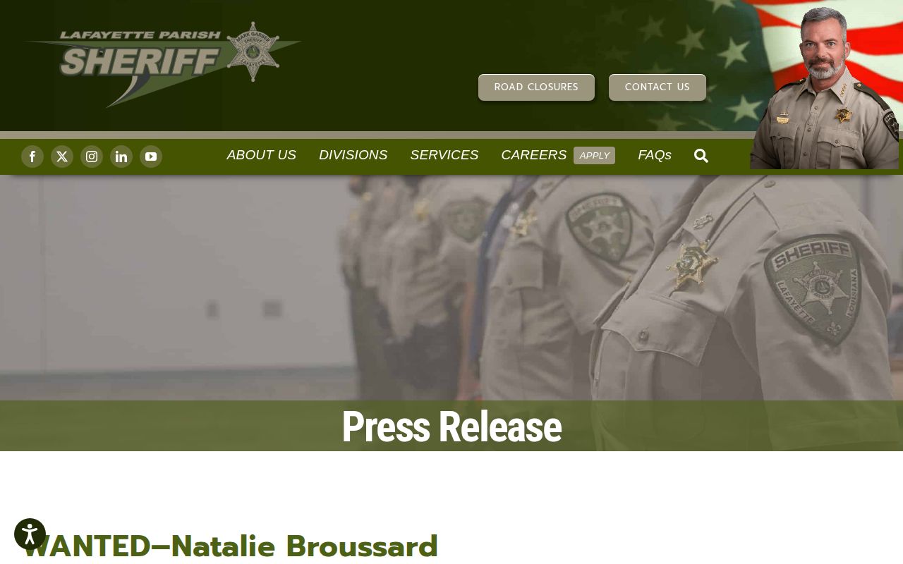 Lafayette Parish Sheriff's Office wanted notice and tip information